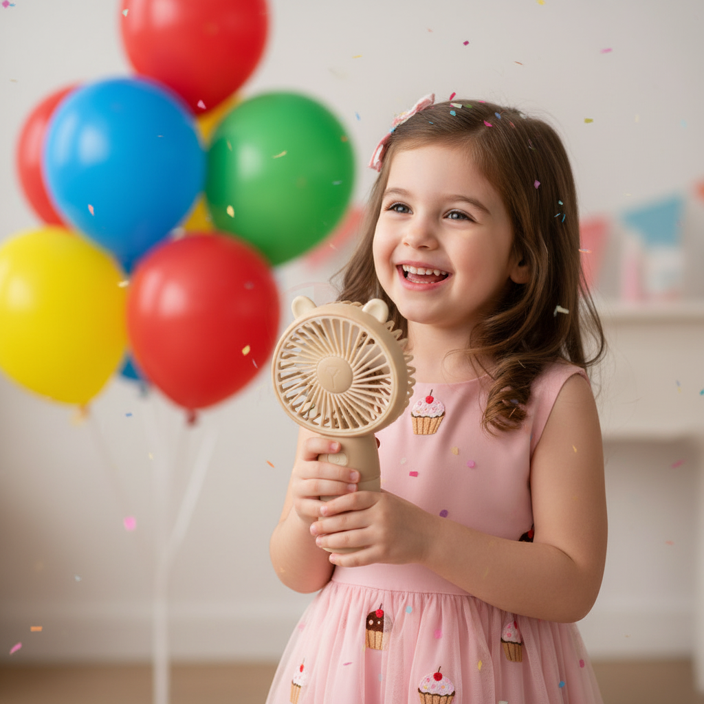 Mini Handheld Fan with Phone Holder – Portable USB Rechargeable Fan