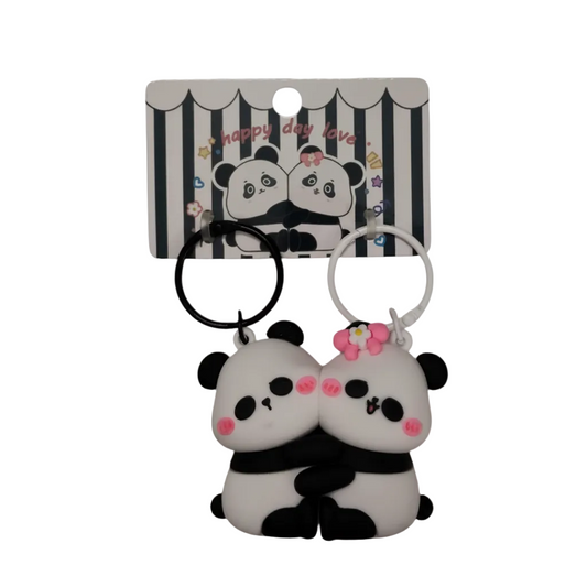 Panda Couple Packaged - Gradient Hearts