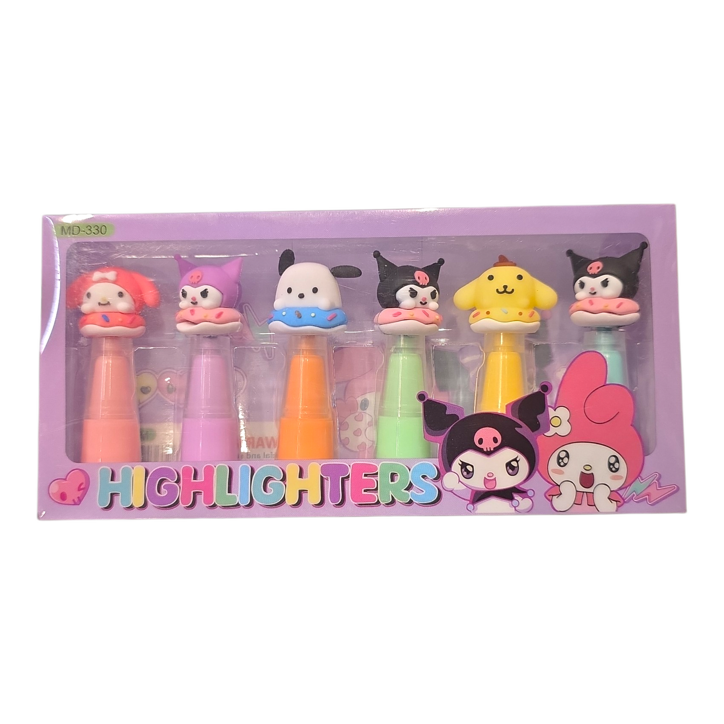 Sanrio Characters Donut Highlighter Set – 6 Pcs