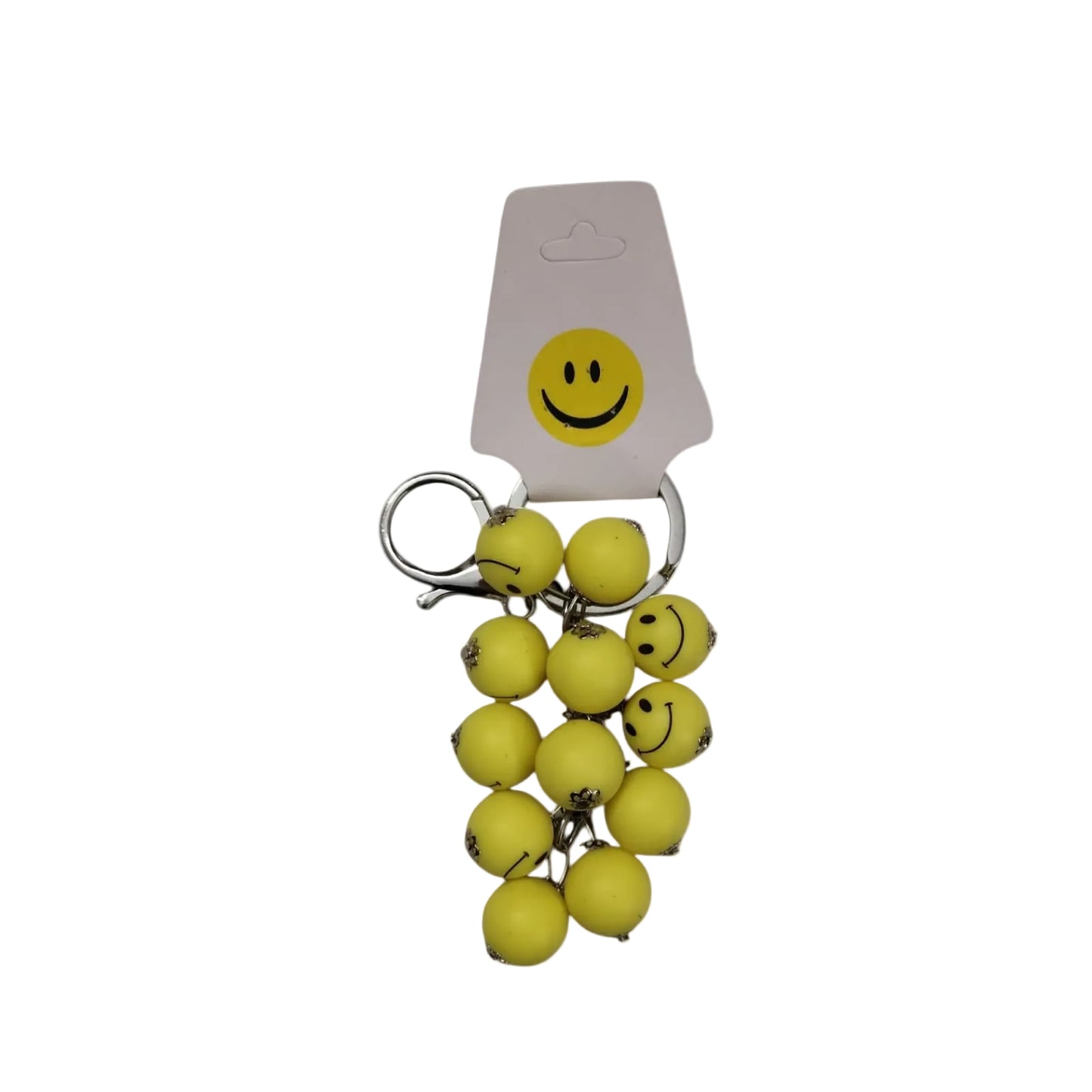 Smiley Bead Cluster Keychain
