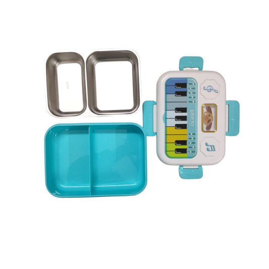 Piano Lunch Box with Stainless Steel Inner Tray – Kids Tiffin | Pink & Blue
