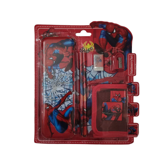 Spider-Man & Hello Kitty Stationery Set for Kids – 7-Piece Back-to-School Gift Pack