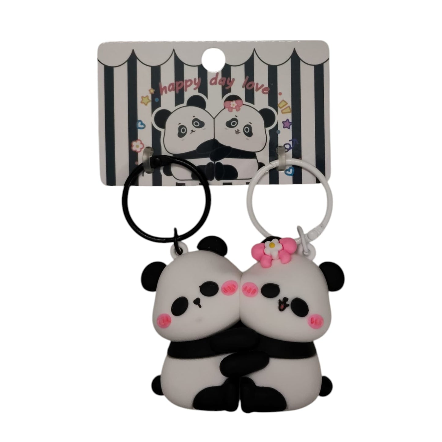 Panda Couple Keychain Set