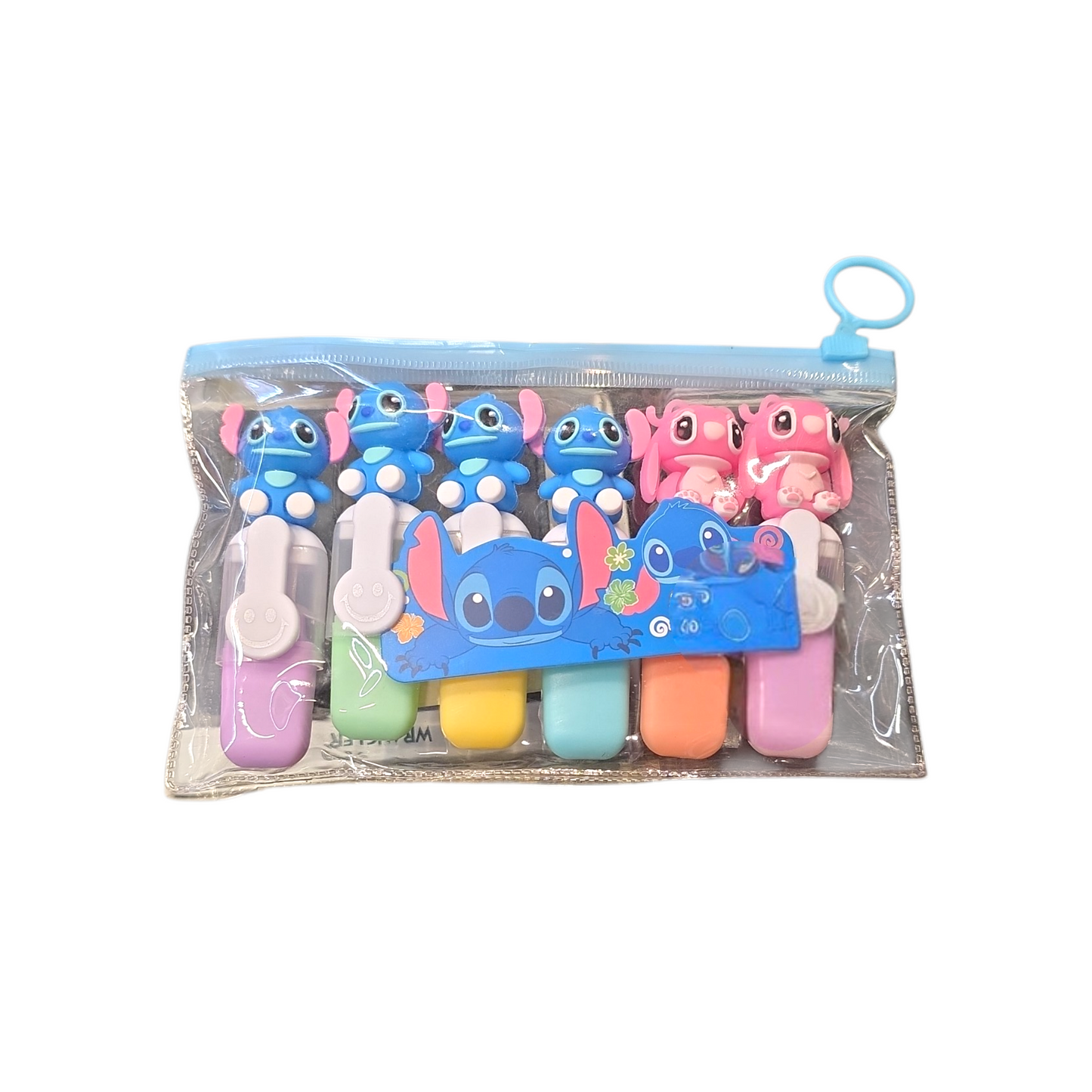Stitch & Angel Push Highlighter Set of 6 – Smiley Roller Tip
