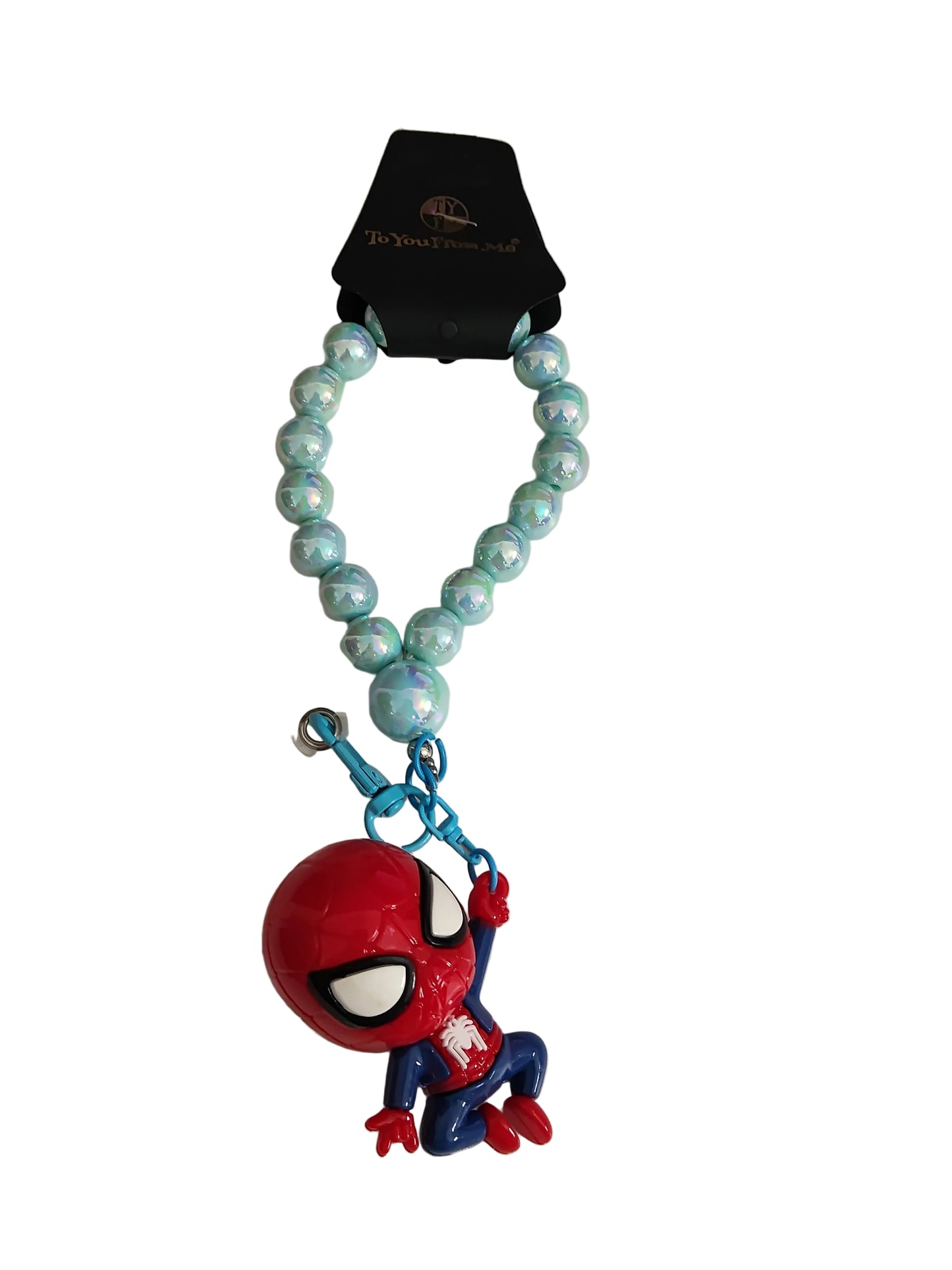 Pearl Bead Wristlet Keychain – Chibi Character Figure (Assorted)