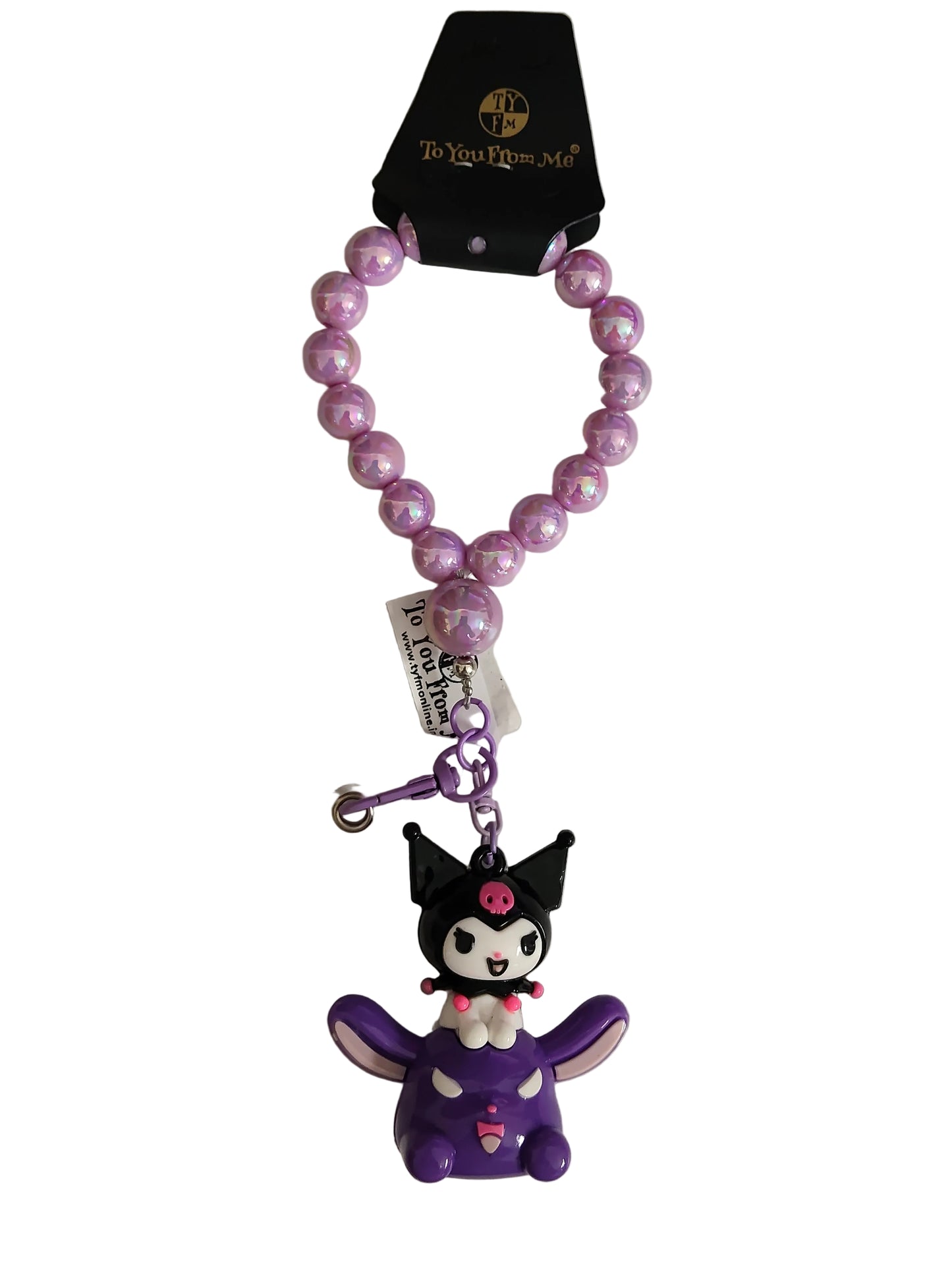 Pearl Bead Wristlet Keychain – Chibi Character Figure (Assorted)