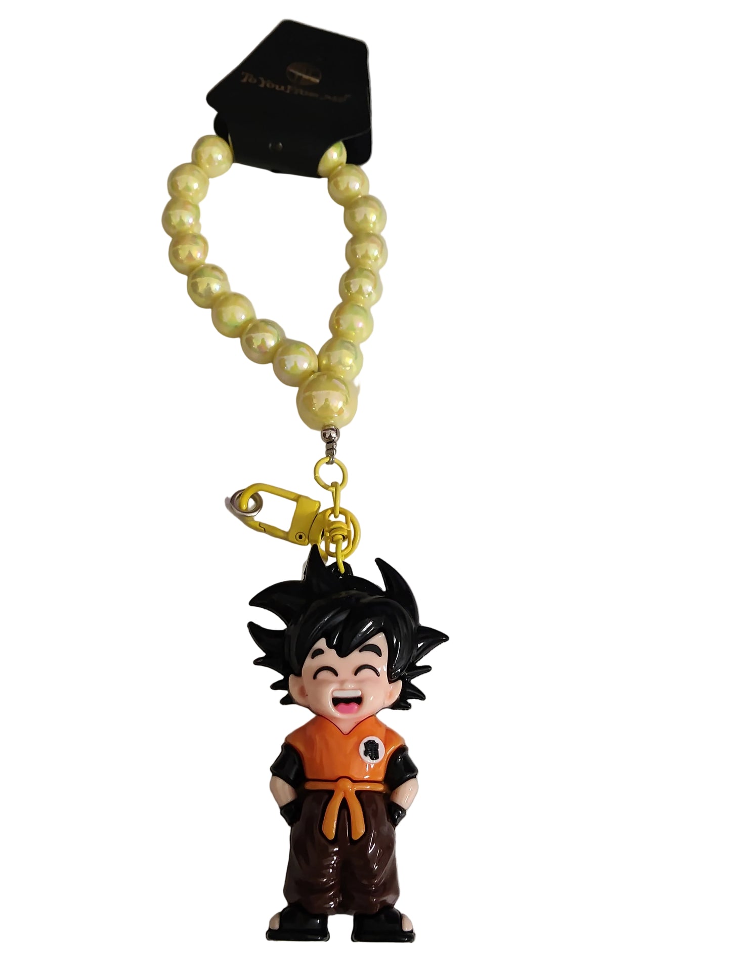 Pearl Bead Wristlet Keychain – Chibi Character Figure (Assorted)
