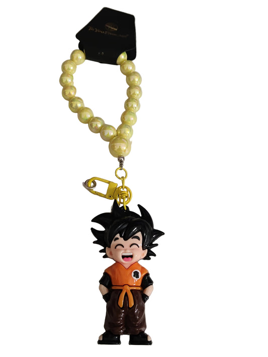 Pearl Bead Wristlet Keychain – Chibi Character Figure (Assorted)