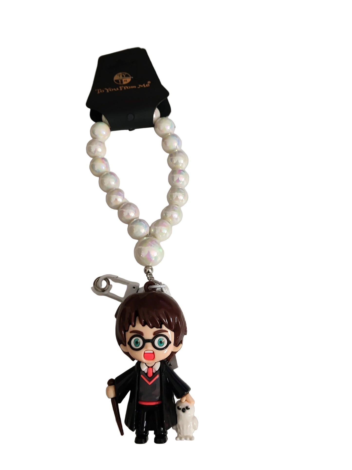 Pearl Bead Wristlet Keychain – Chibi Character Figure (Assorted)