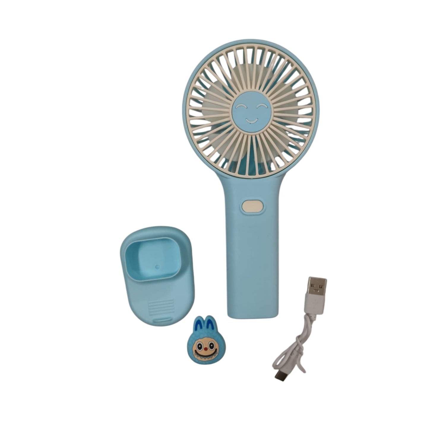 Mini Handheld Fan with Phone Holder – Portable USB Rechargeable Fan
