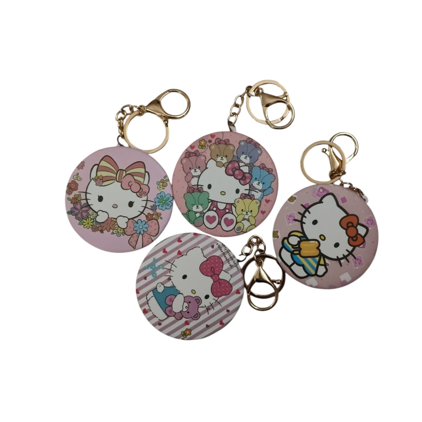 Character Round Mirror Keychain – Hello Kitty & Frozen Designs