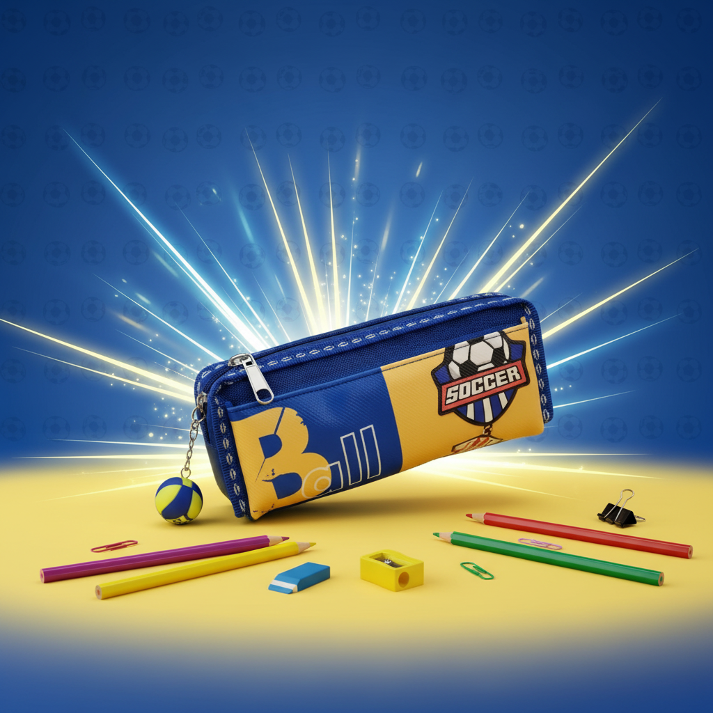 Blue Yellow Soccer Pouch