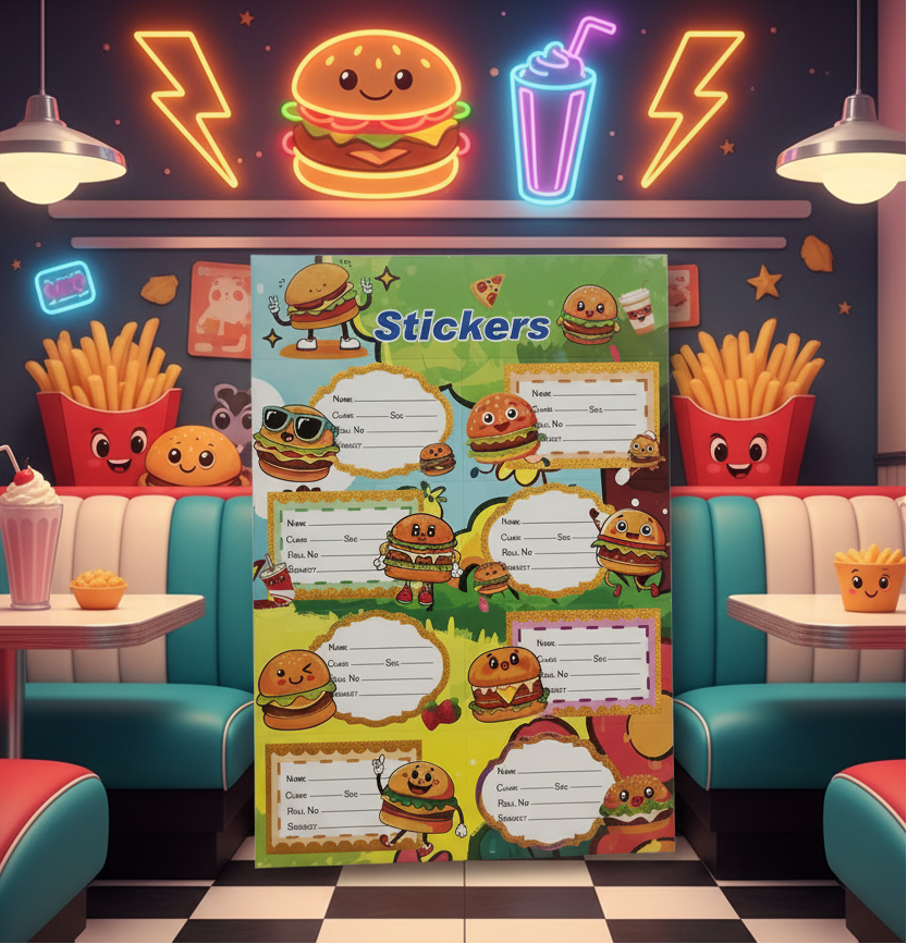 Burger sticker sheet