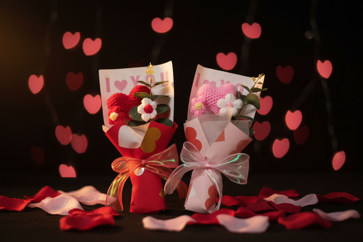 Crochet Heart Bouquets - Eye Catching