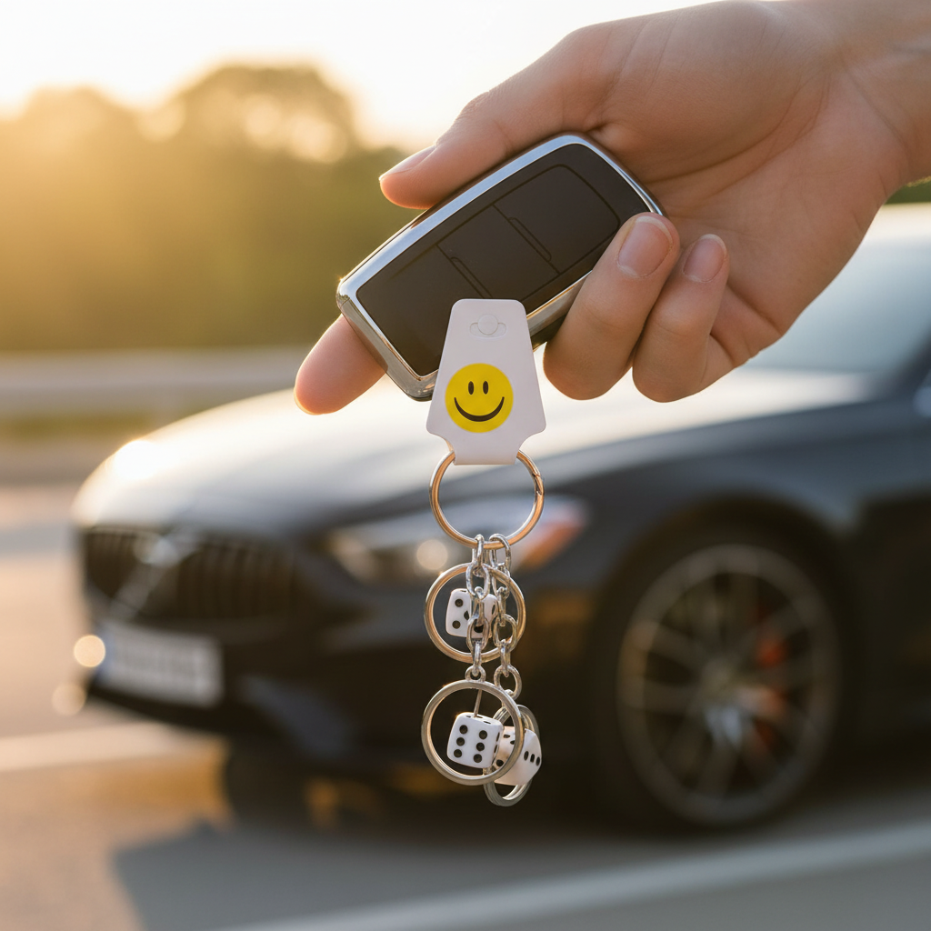 Dice Keychain on Car Key Outdoor