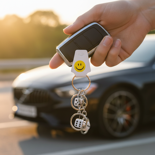 Dice Keychain on Car Key Outdoor