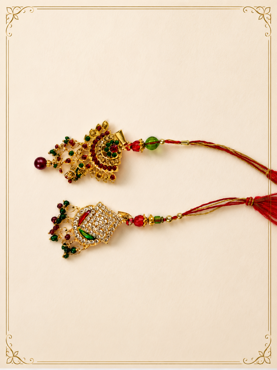 Royal Kundan Lumba Rakhi for Bhabhi |