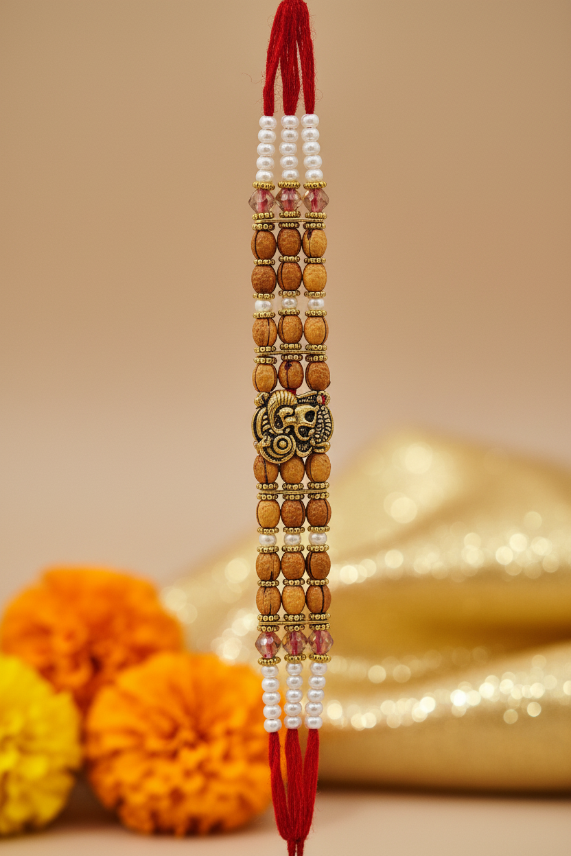 Ganesh Rudraksha Rakhi - Hanging