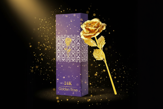 Gold Rose with Box - Dark Luxury
