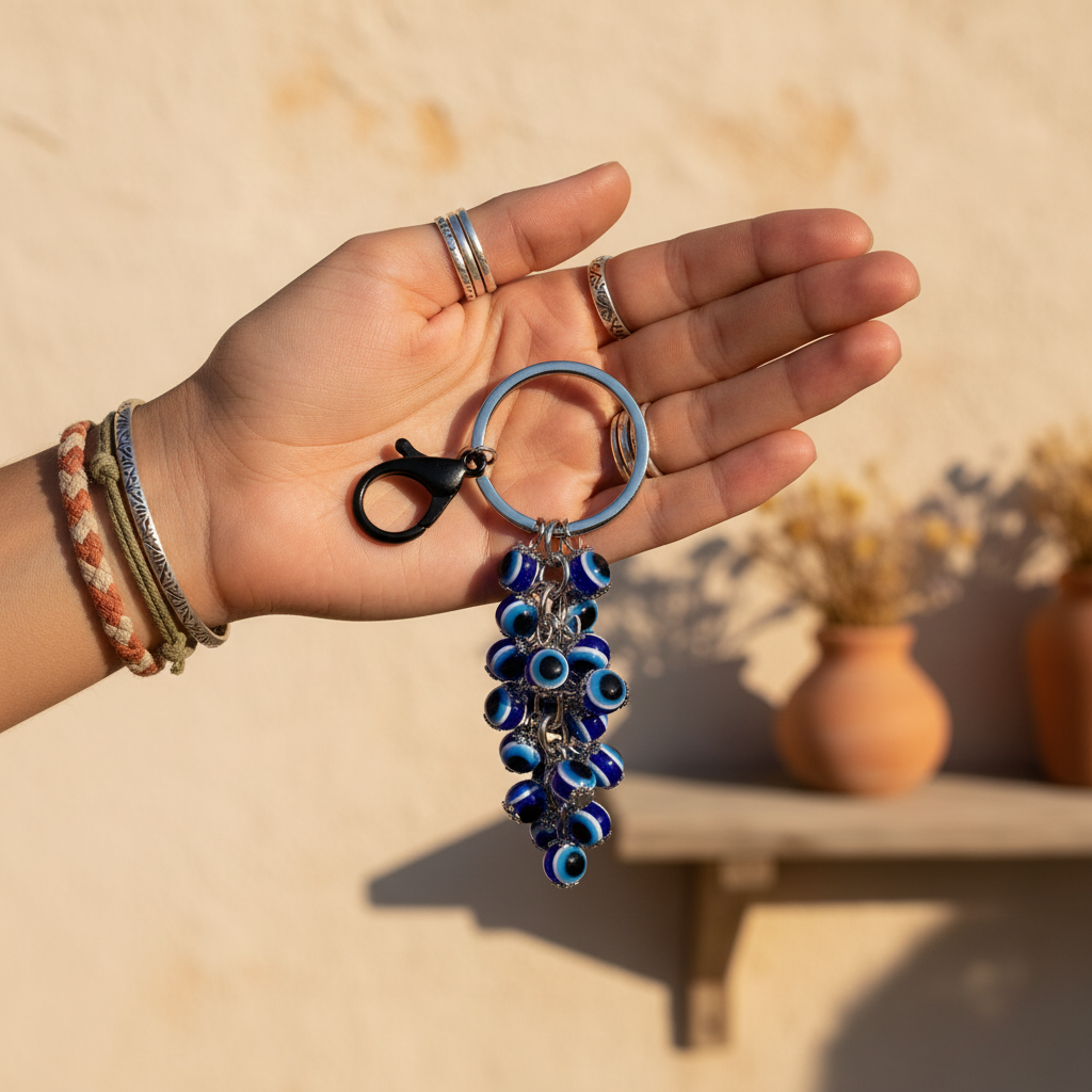 Evil Eye Keychain - Boho Lifestyle Golden Hour