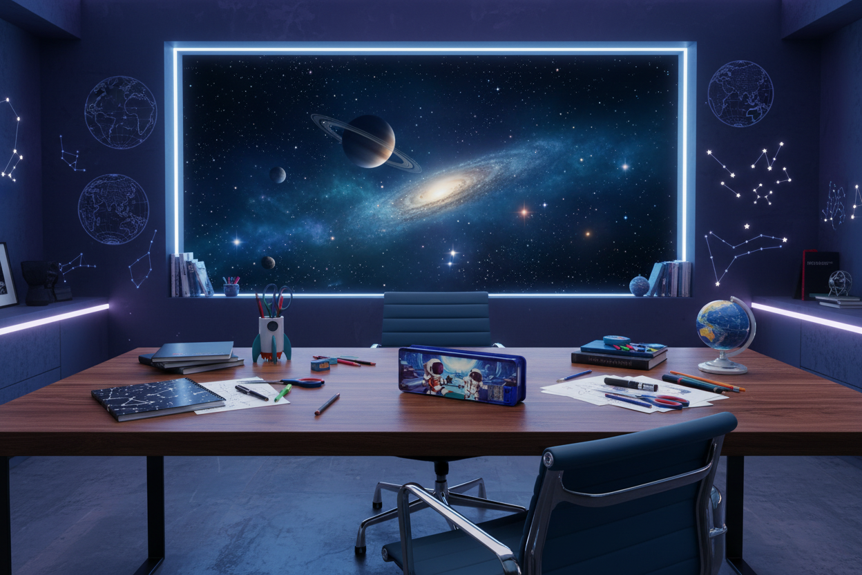 Navy Duo Astronaut Pencil Box