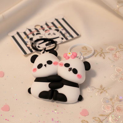 Panda Couple Keychain Set
