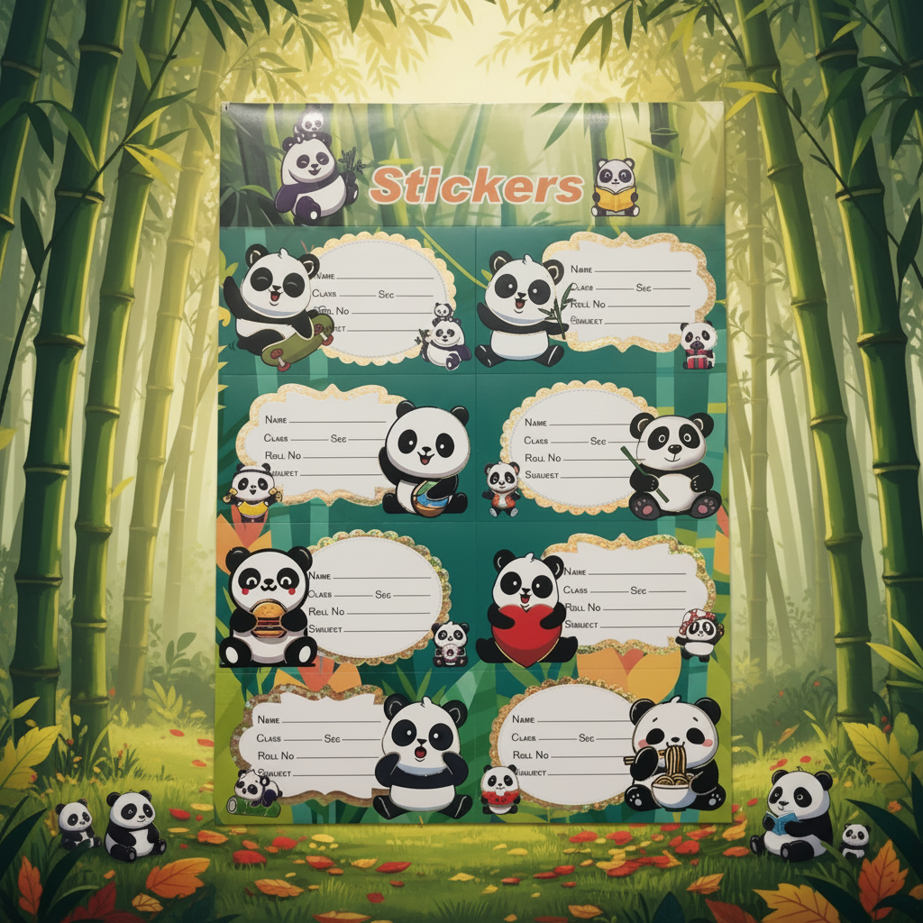Panda sticker sheet