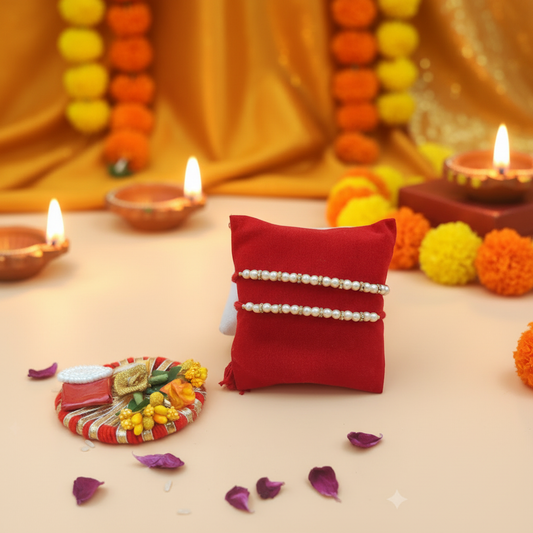 Pearl Rakhi Thali Festive