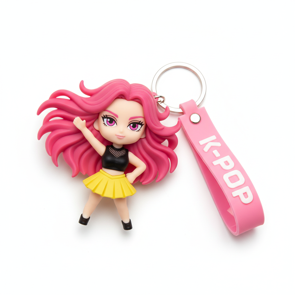 Pink Dramatic Idol K-Pop Keychain