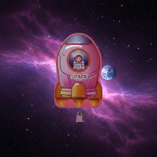 Pink Rocket - Space Background