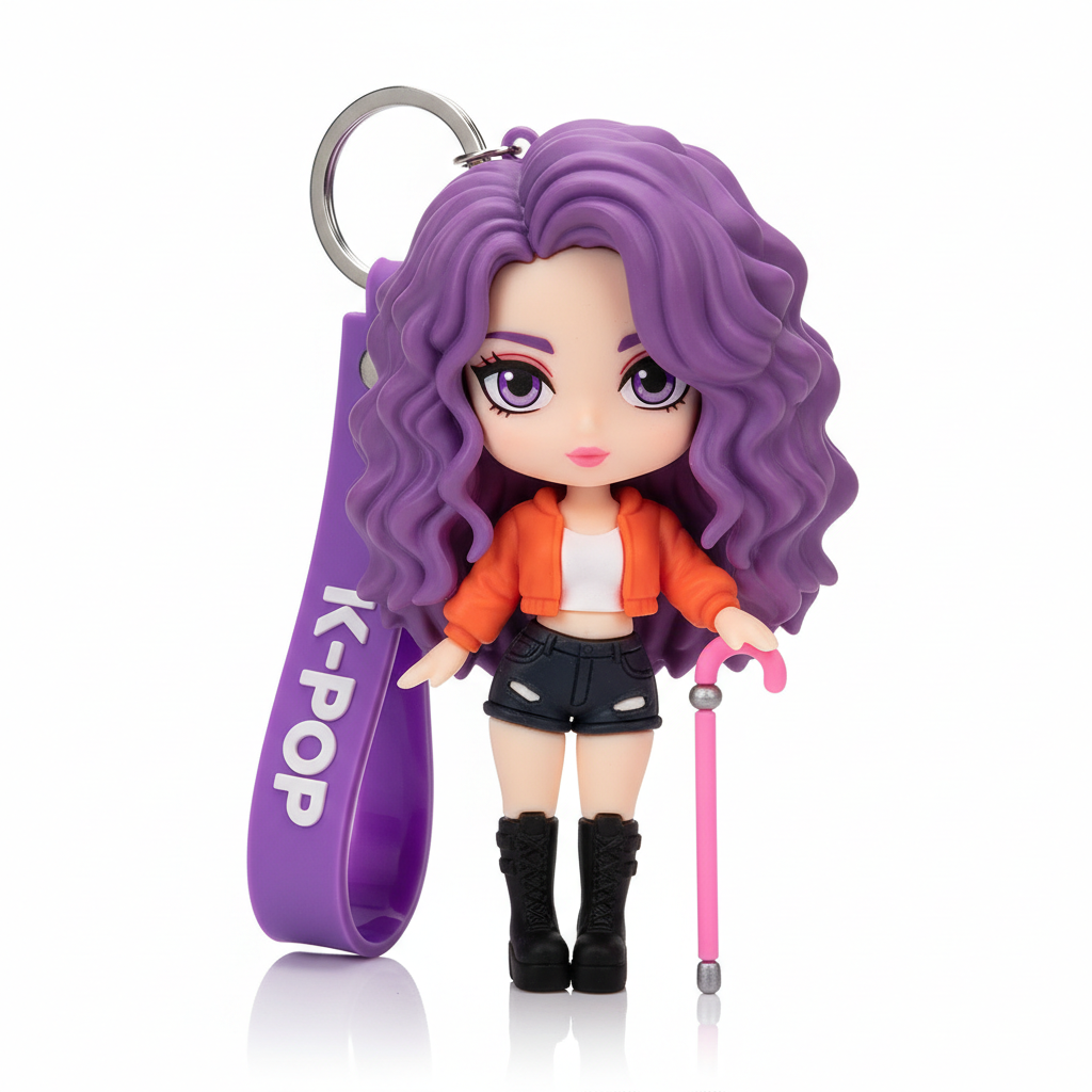 Purple Cool Rebel K-Pop Keychain