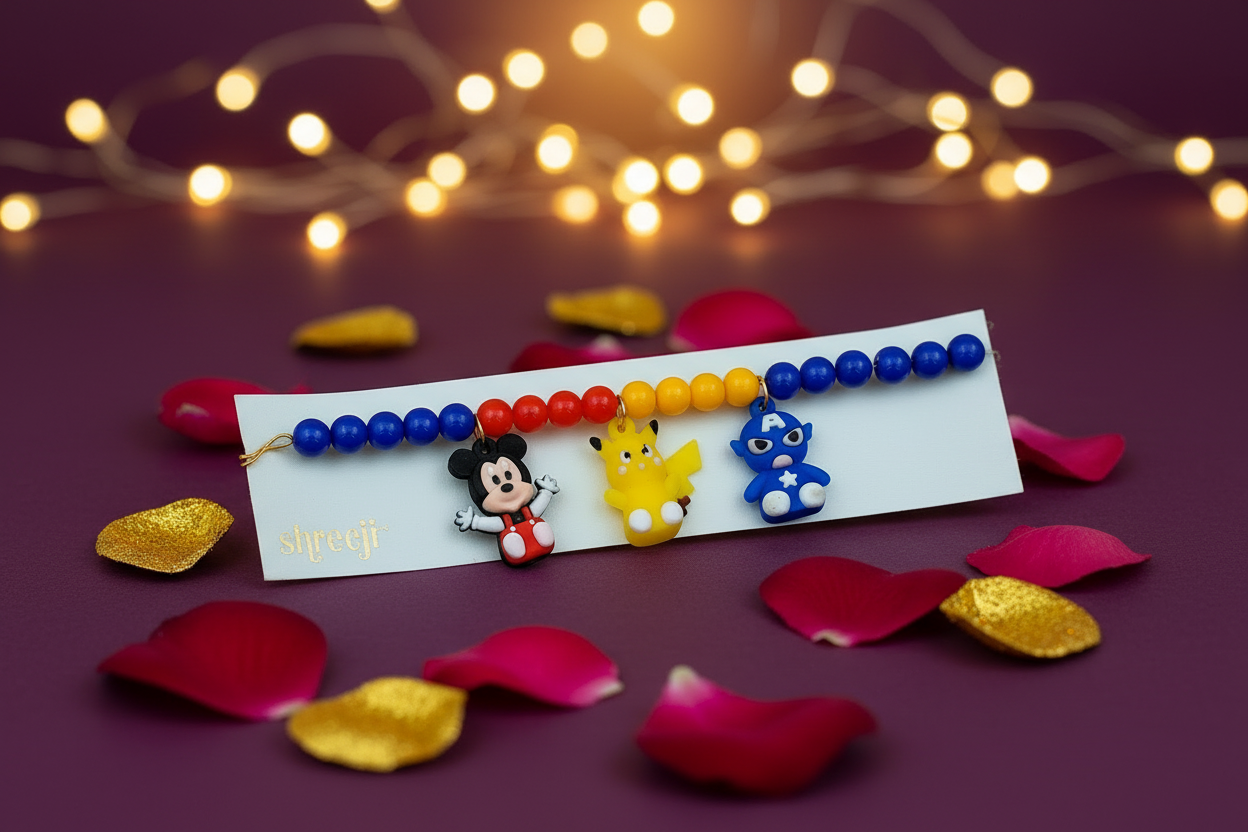 Rakhi Bracelet 1 - Purple Gold Background
