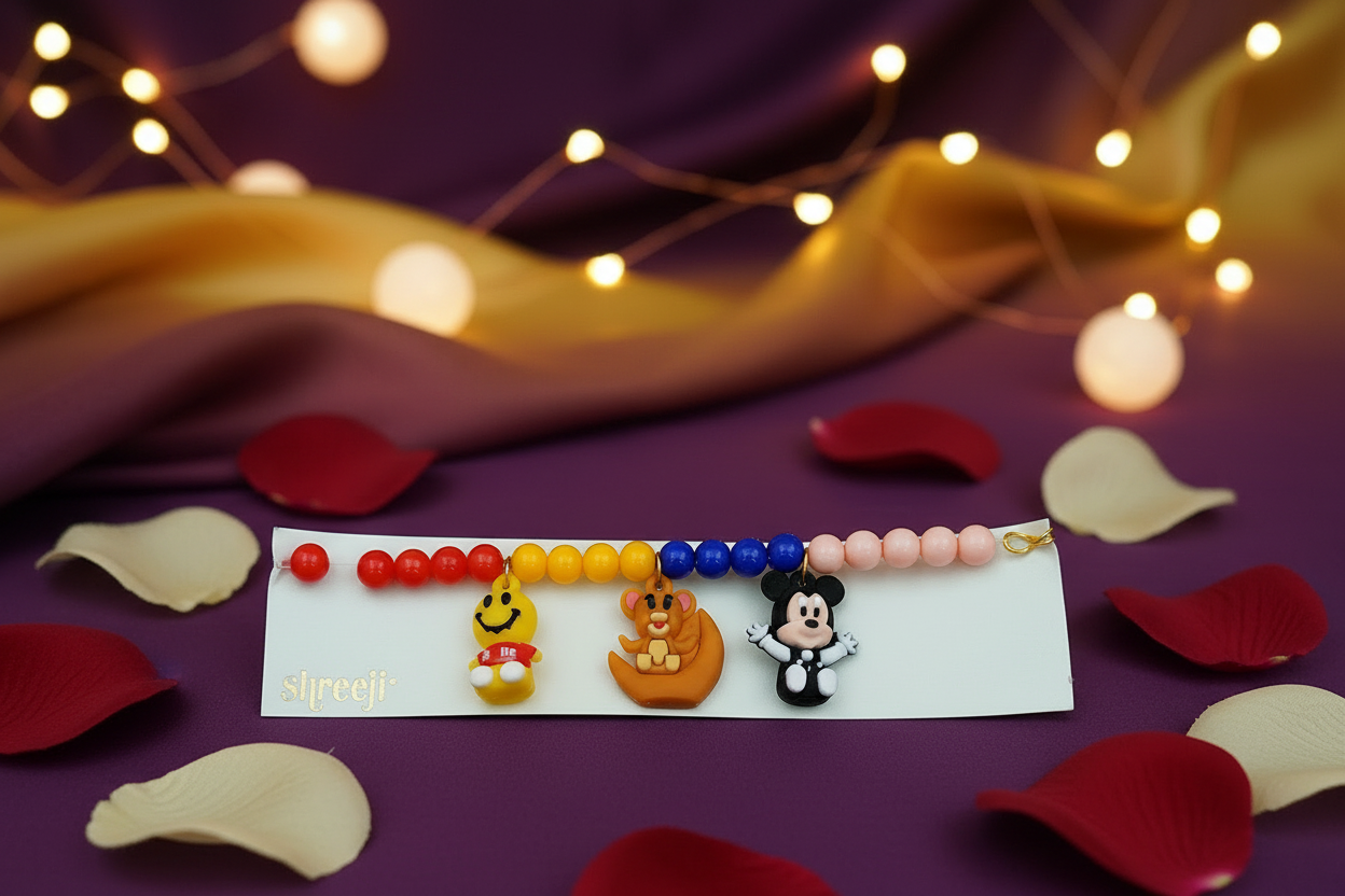 Rakhi Bracelet 2 - Purple Gold Background
