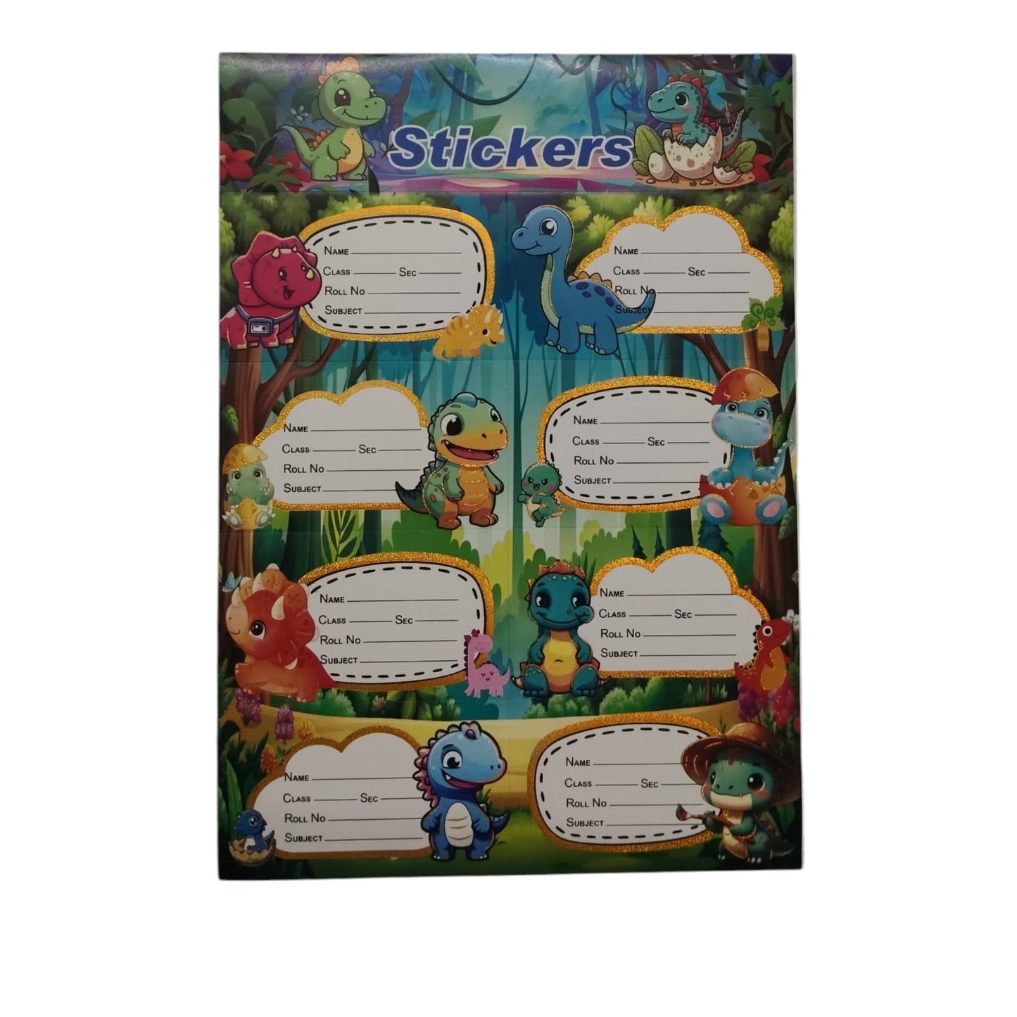 Kids Notebook Name Label Sticker Sheet – 8 Fun Themes | School Book Labels