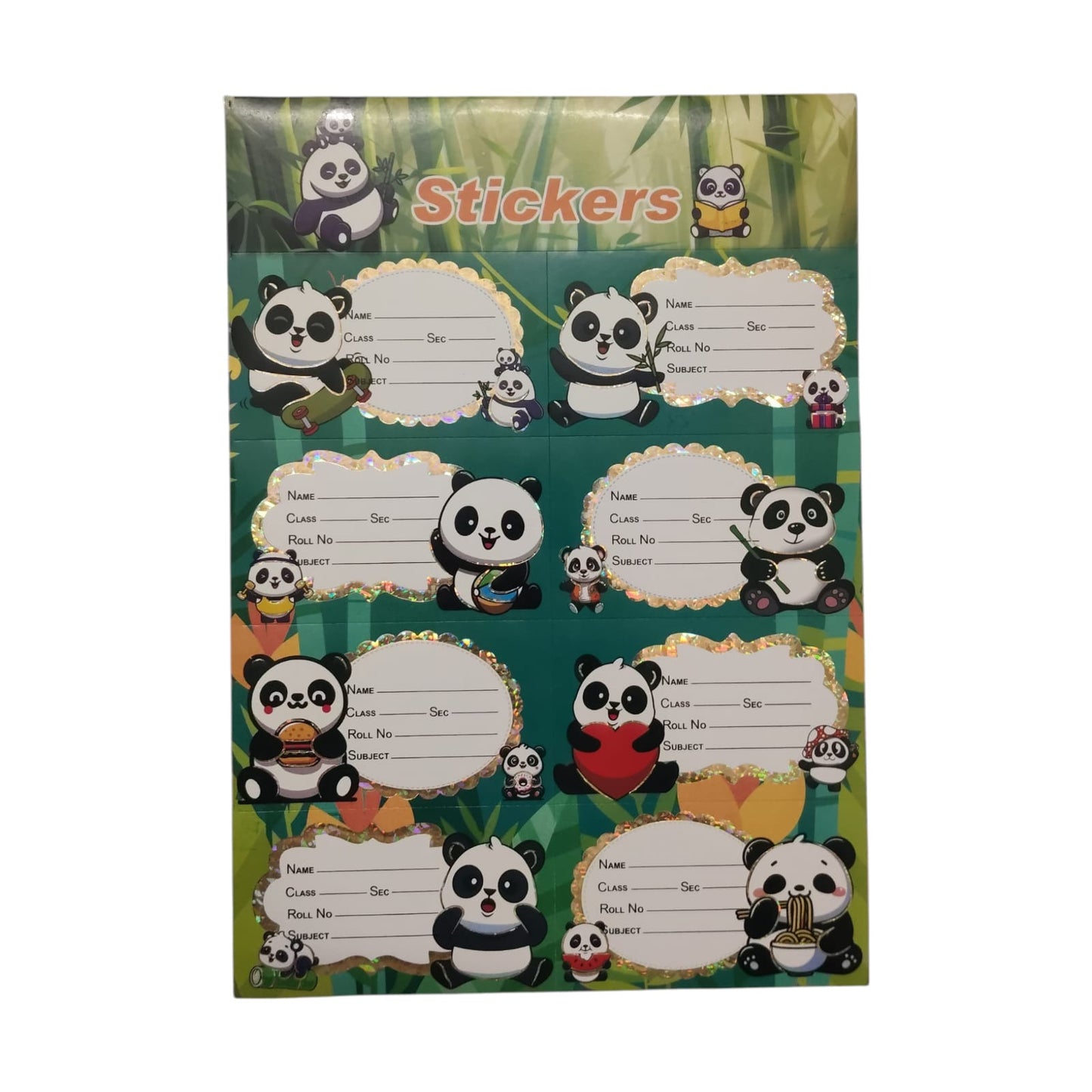 Kids Notebook Name Label Sticker Sheet – 8 Fun Themes | School Book Labels