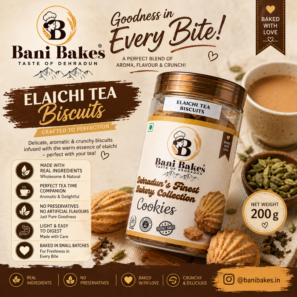Elaichi Tea Cookies