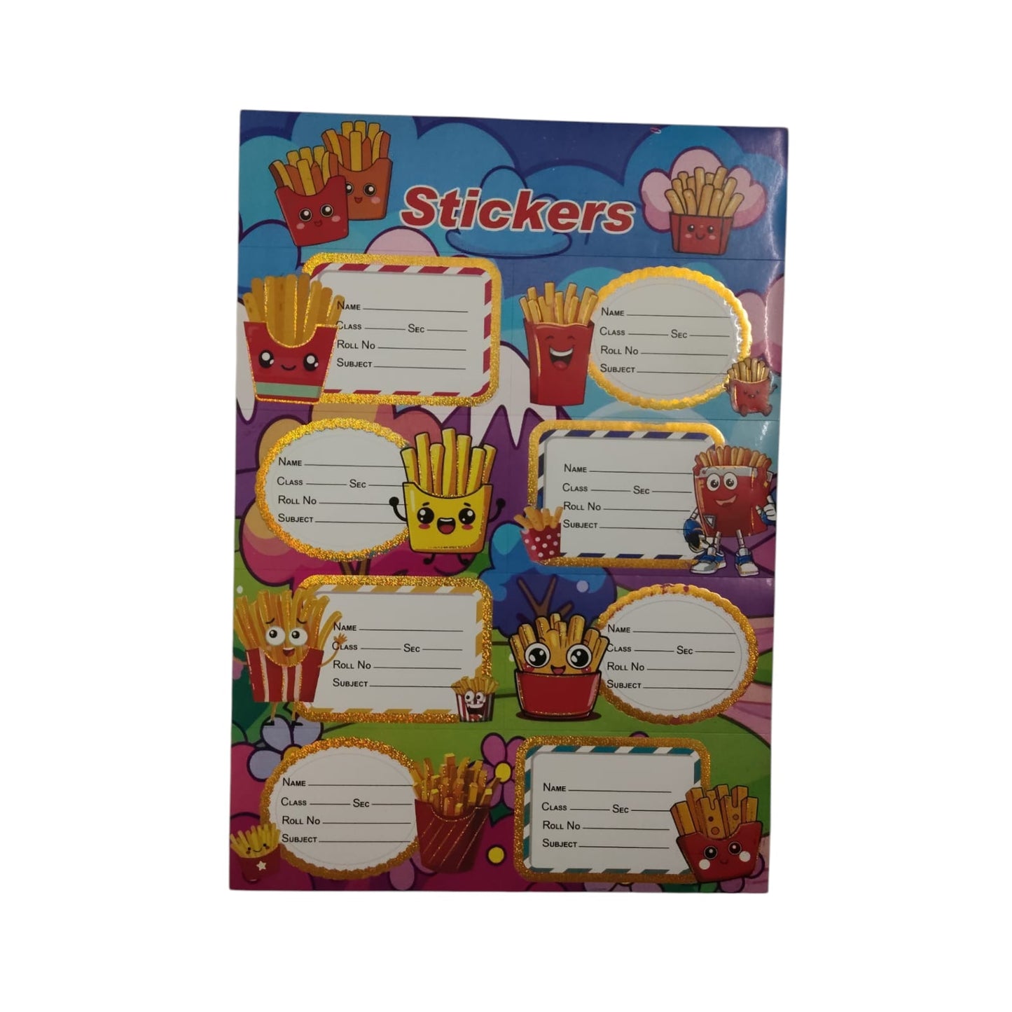 Kids Notebook Name Label Sticker Sheet – 8 Fun Themes | School Book Labels
