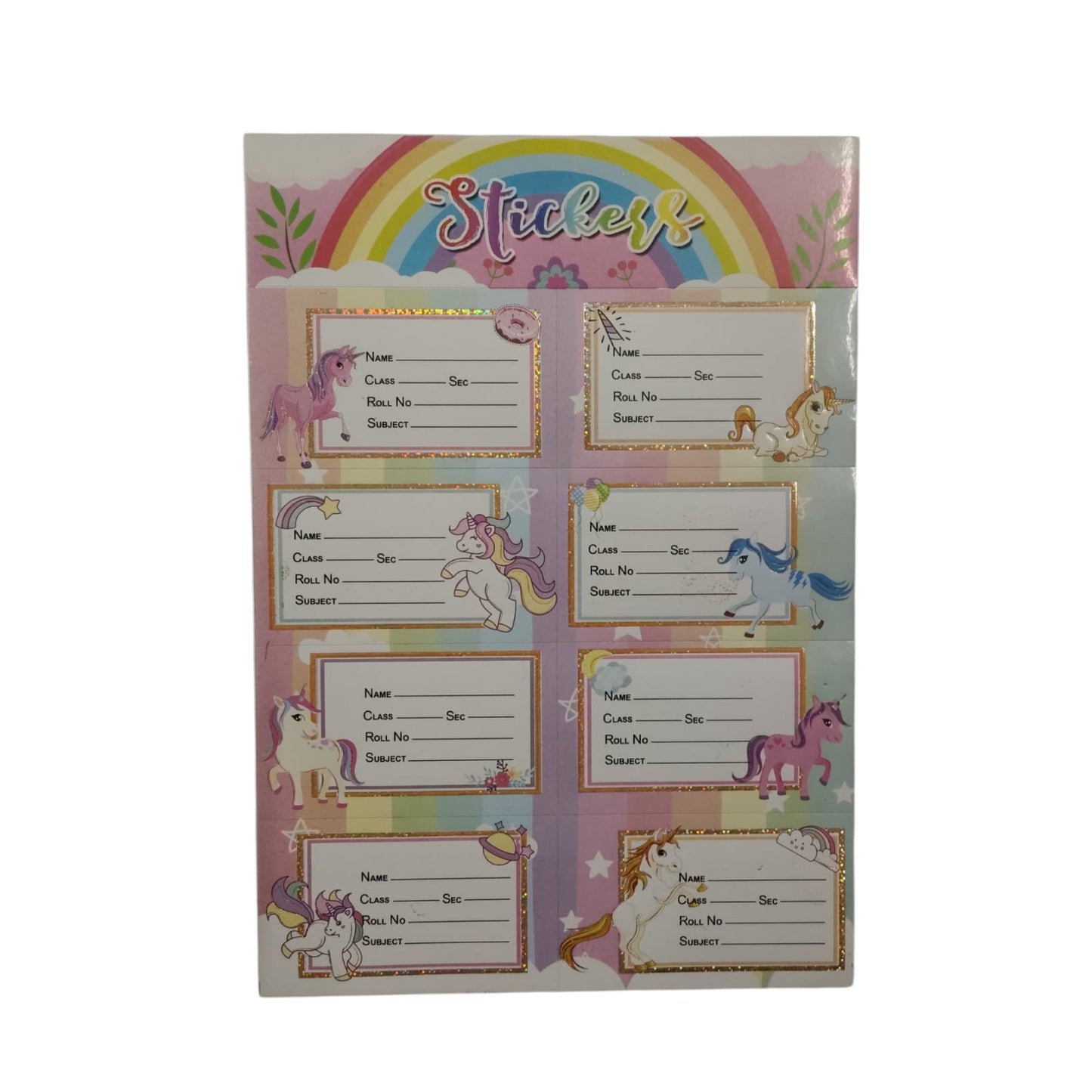 Kids Notebook Name Label Sticker Sheet – 8 Fun Themes | School Book Labels