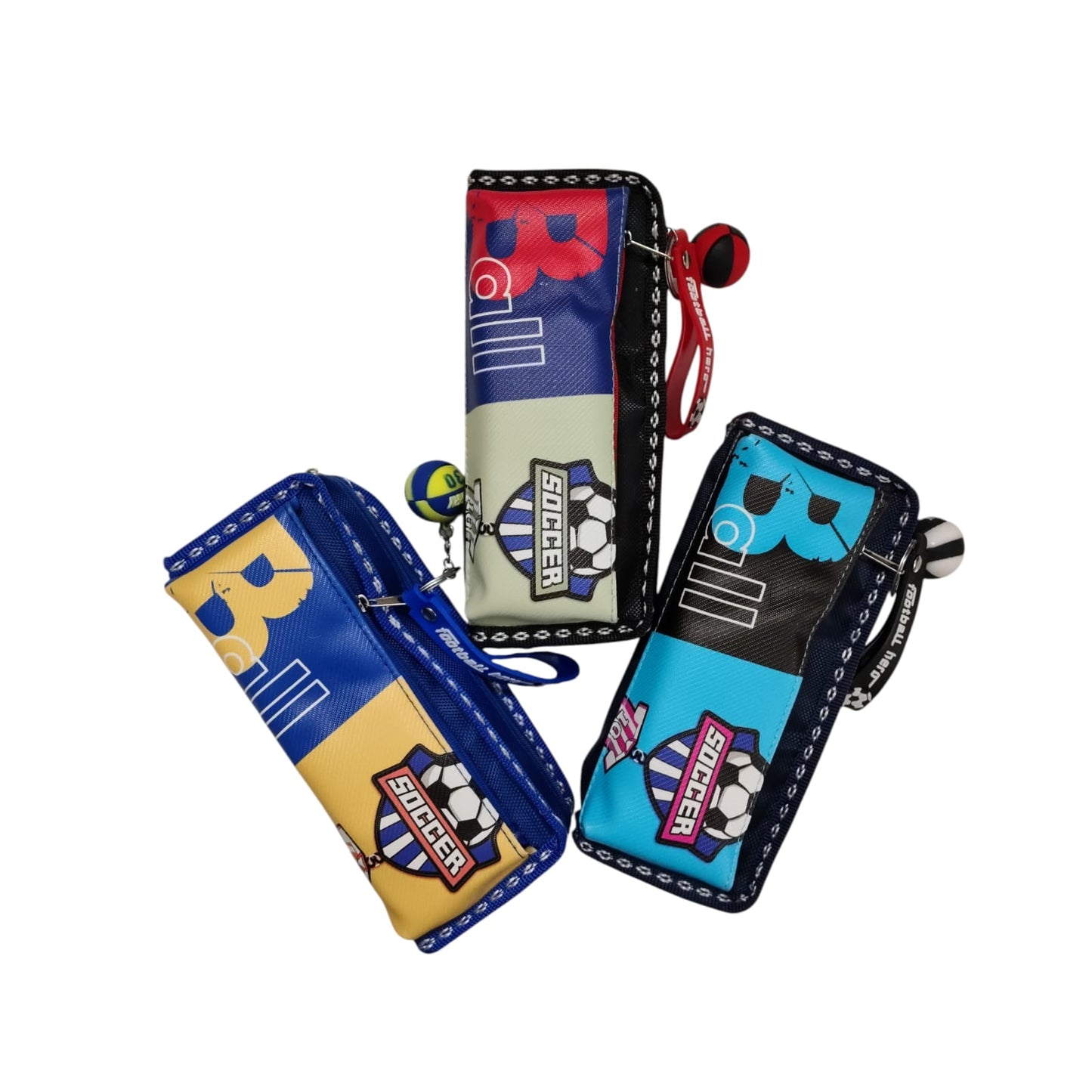 Soccer Ball Hero Pencil Pouch – Kids' Stationery Bag with Ball Keychain