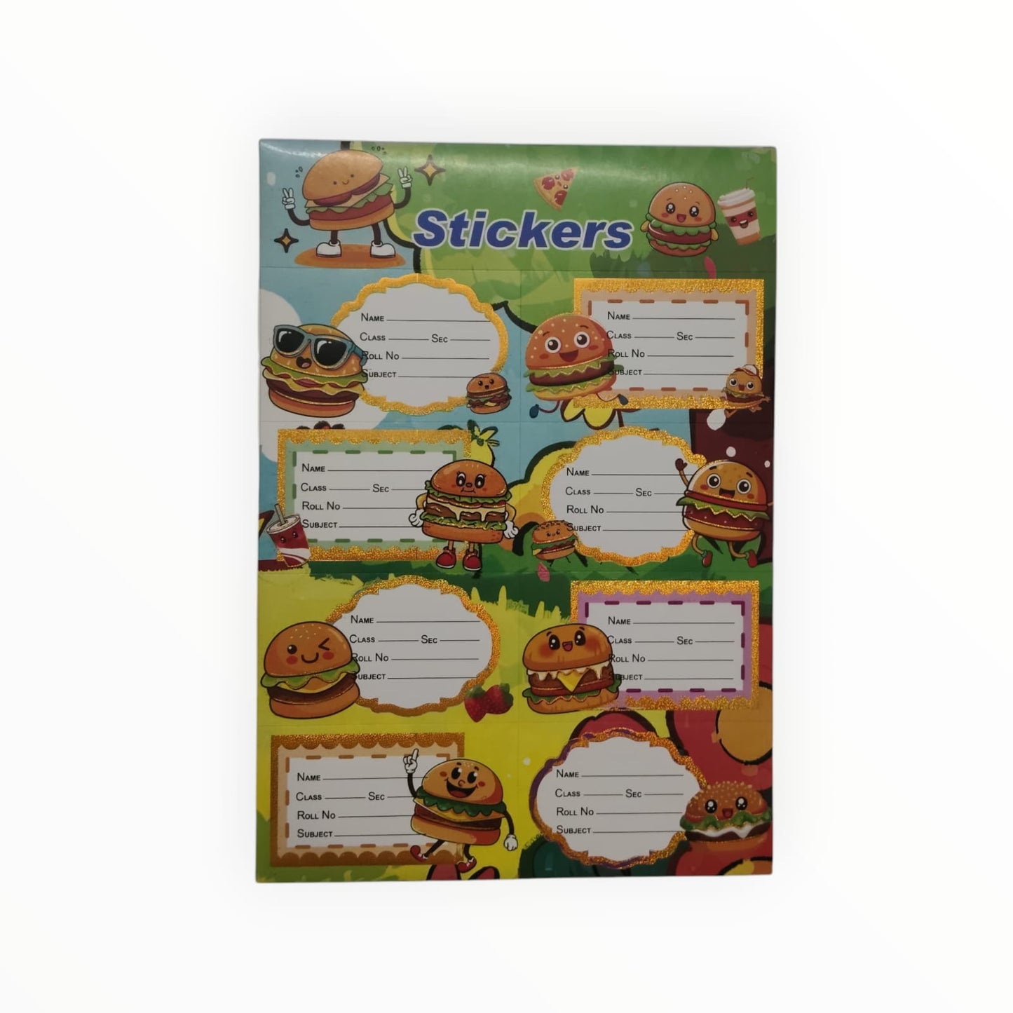 Kids Notebook Name Label Sticker Sheet – 8 Fun Themes | School Book Labels