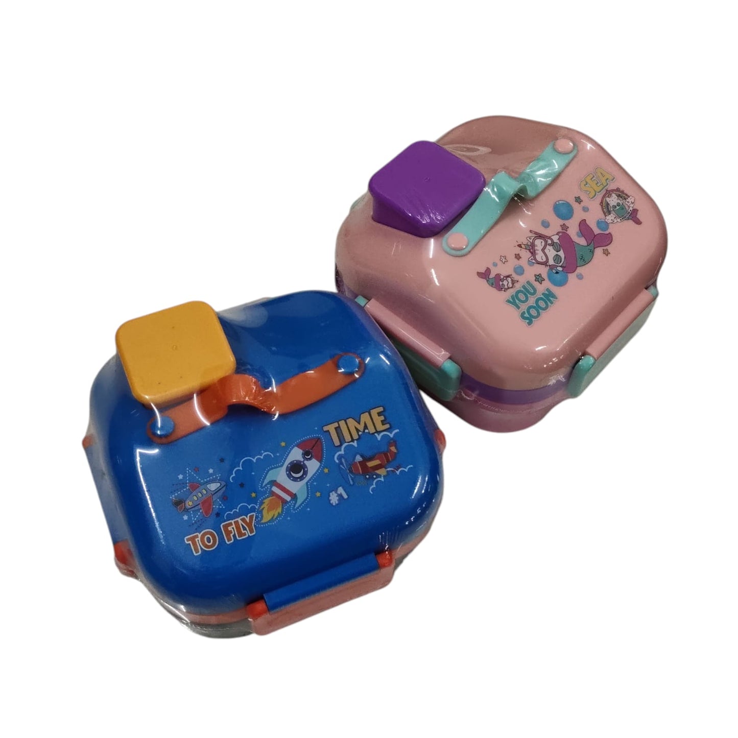 IQIX ‘To Fly Time’ Kids Lunch Box – 304 Stainless Steel 3-Compartment Tiffin with Spoon