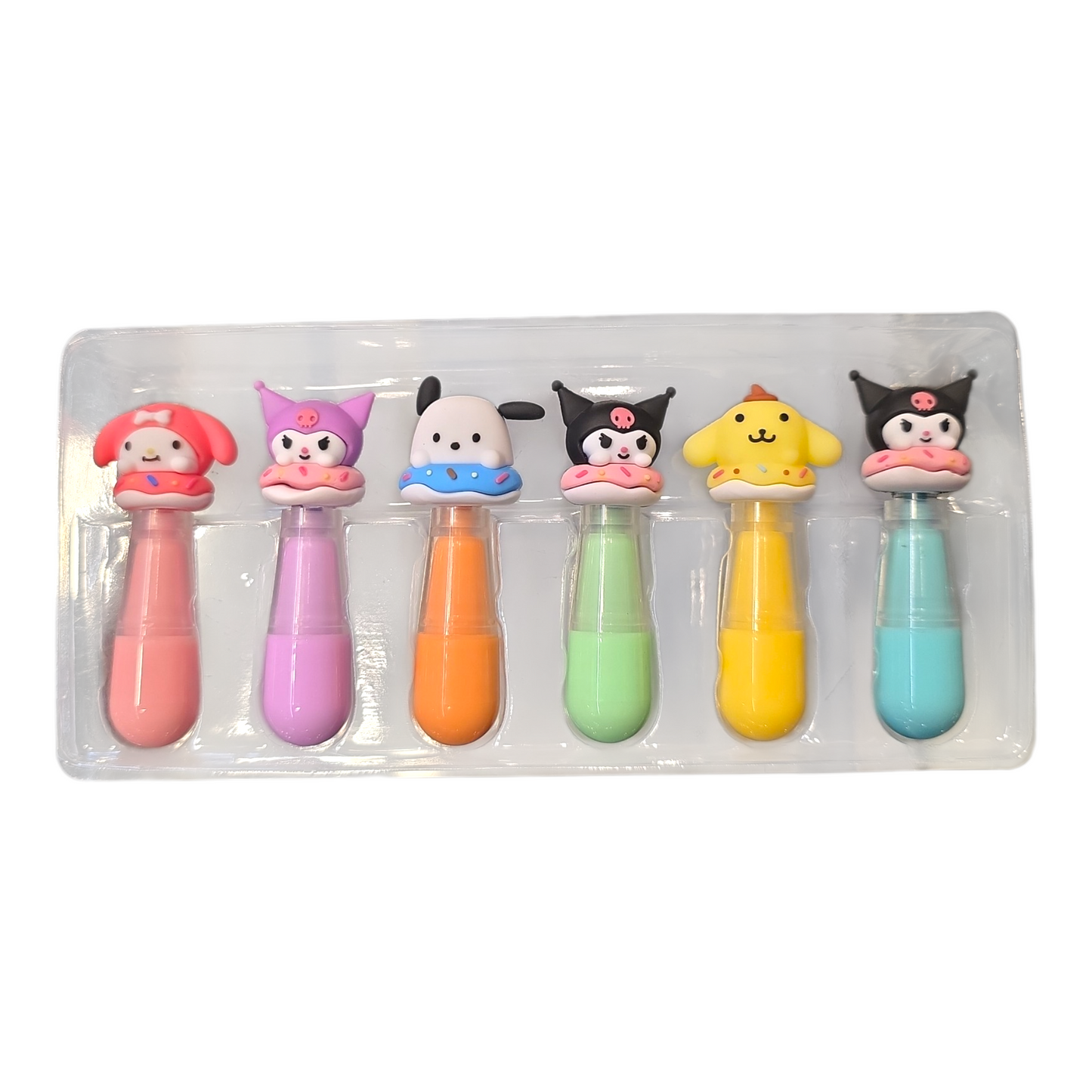 Sanrio Characters Donut Highlighter Set – 6 Pcs