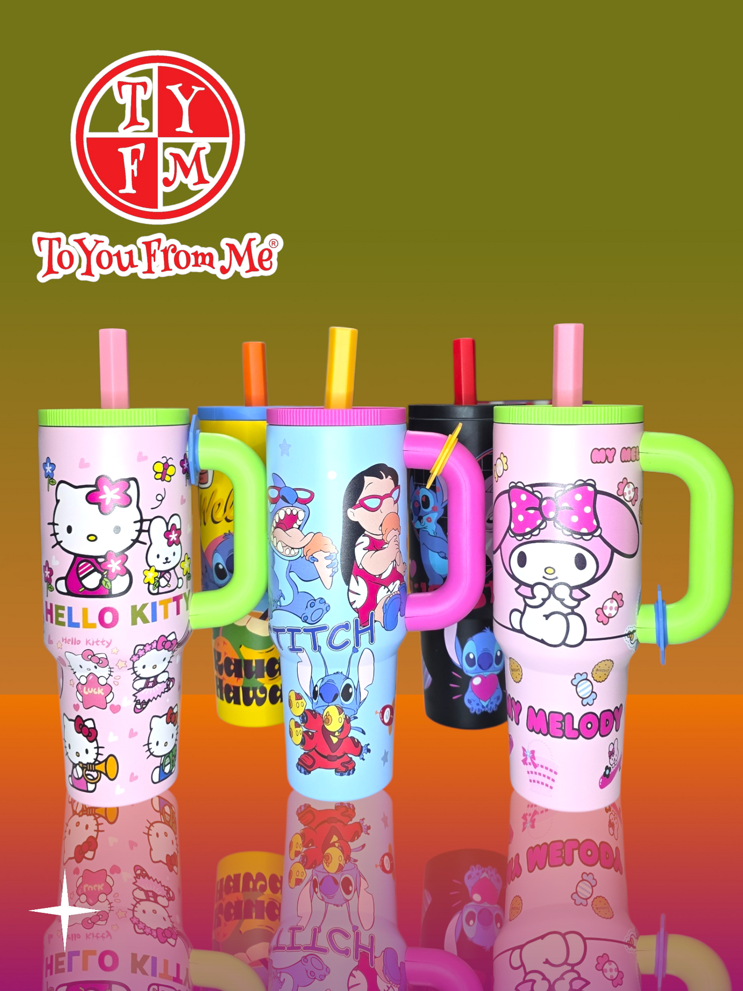 Lilo & Stitch Character Tumbler with Straw & Handle – Large Sipper Cup | 4 Designs