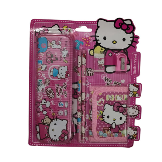 Spider-Man & Hello Kitty Stationery Set for Kids – 7-Piece Back-to-School Gift Pack