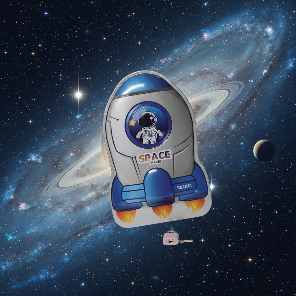 Silver Rocket - Space Background