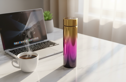 Smart bottle on marble workspace